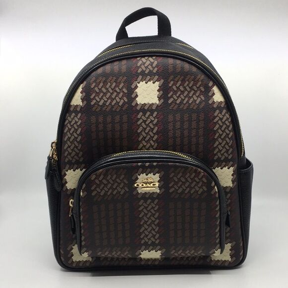 Coach Court Backpack With Brushed Plaid Print CN763 - Picture 1 of 17